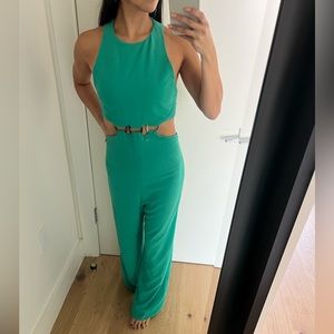 Halston Heritage - Green Cut Out Jumpsuit - Size 2